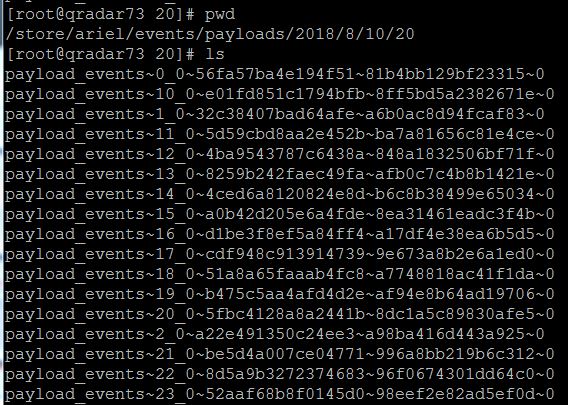 Stored event retention files in Ariel