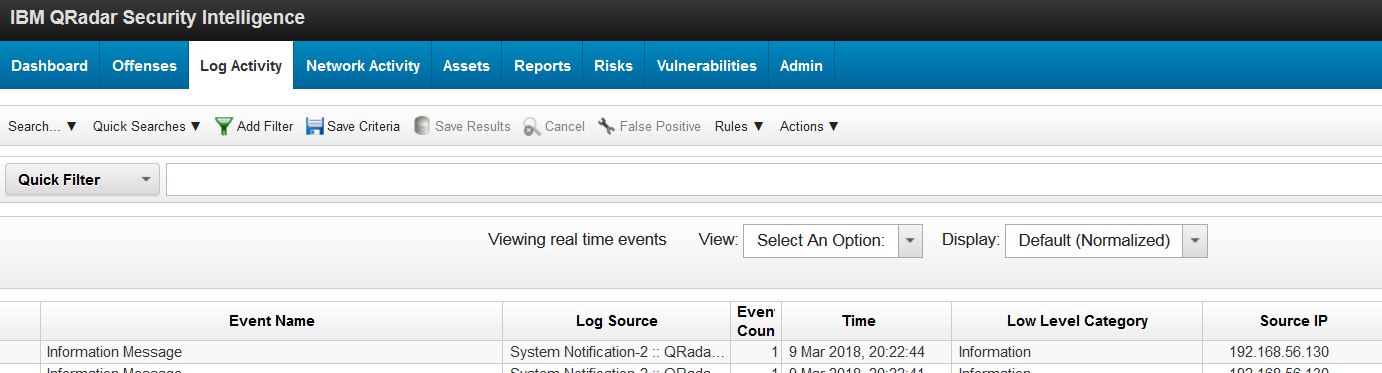 Log Activity tab