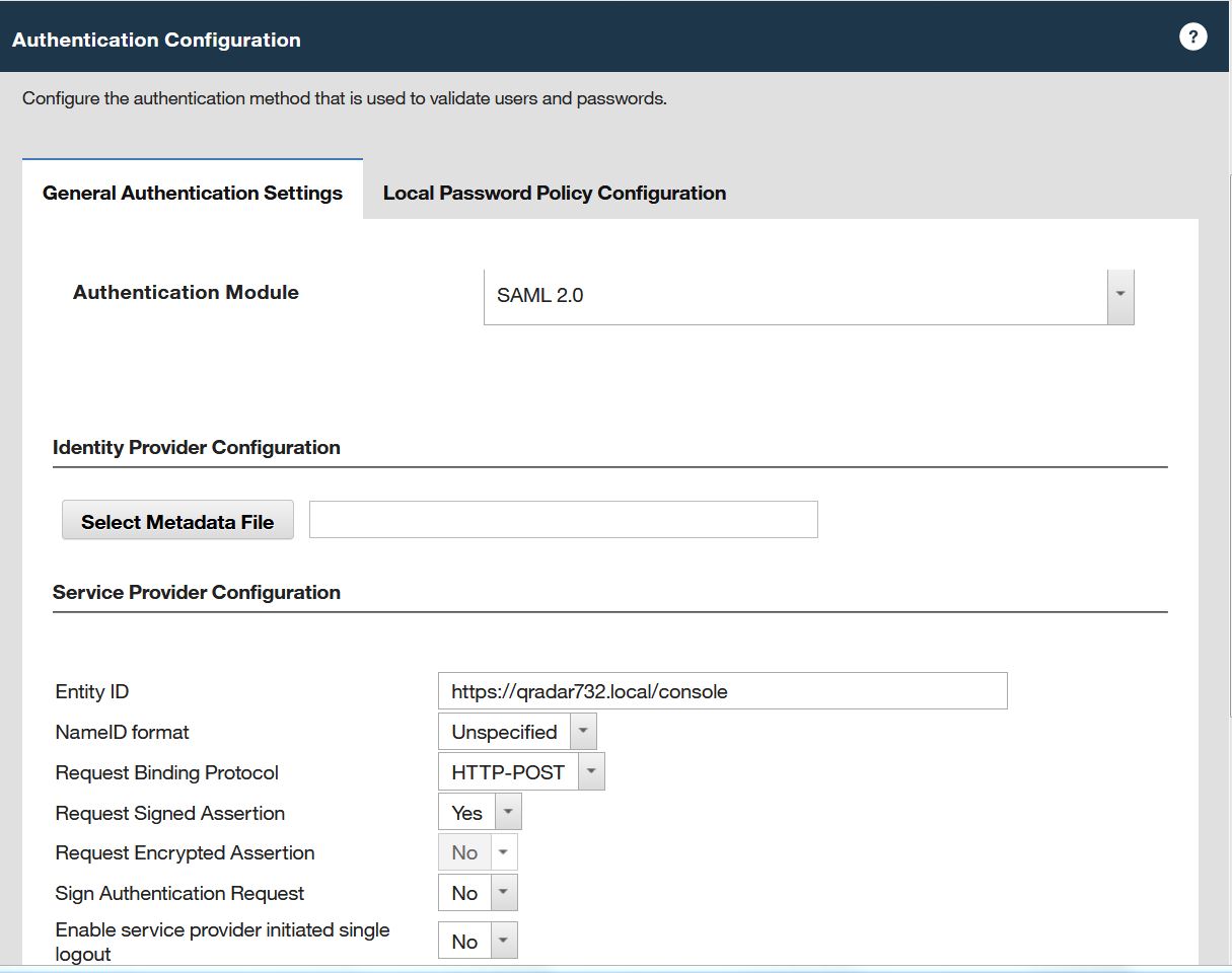 SAML authentication